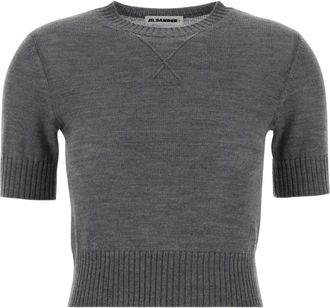 Jil Sander Wollen T-shirt - Grijs