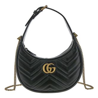 Gucci (WMNS) Gucci GG Marmont Half-Moon-Shaped Mini Bag Nero 699514-DTDHT-1000