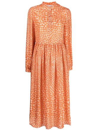 Stella McCartney floral-print silk midi dress - women - Silk - 34 - Orange