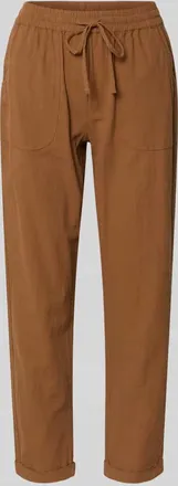 Soyaconcept Hose mit elastischem Bund und Tunnelzug Modell Cissie in Hellbraun, Gr&ouml;&szlig;e XXL