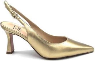 Roberto Festa Milano Gouden Slingback Hakken met Laminaat - Dames - Pumps - Geel - 37 EU - Leer - Schoenen