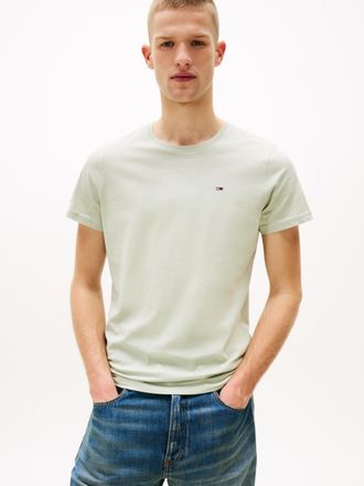 Tommy Jeans T-Shirt TOMMY JEANS TJM ESSENTIAL SOLID TEE, Herren, Gr. XXL, gr&uuml;n (misty sage), Jersey, Obermaterial: 100% Baumwolle, Basic, slim fit normal, Rundhal