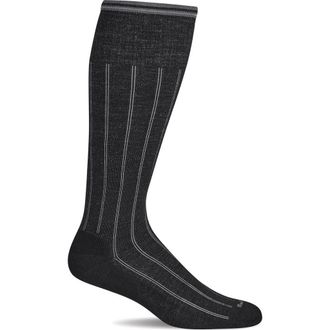 Sockwell High Rise Rib Wide Calf Compression Socks in Black at Nordstrom, Size Medium