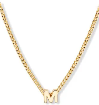 Brook & York Kira Mini Initial Pendant Necklace in Gold M at Nordstrom