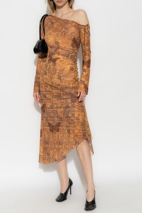 Misbhv Printed Dress, Womens, Brown