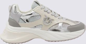 Pinko Beige And Silver Sneakers