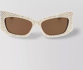 Gucci rhinestone embellished rectangular frame sunglasses