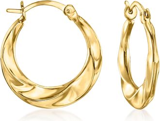 Ross-Simons 14kt Yellow Gold Twisted Hoop Earrings