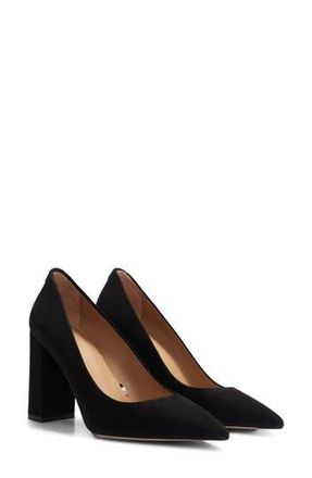 BOSS Janet Block Heel Pointed Toe Pump in Black at Nordstrom Rack, Size 7.5