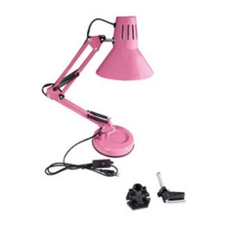 Trade Shop Trade Shop Traesio - Trade Shop - Lampada Da Scrivania Con Braccio Snodabile Attacco E27 Luce Tavolo Per Ufficio - Rosa