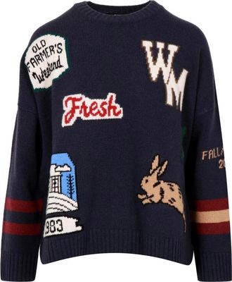 Max Mara Dames, Truien, Blauw, Maat: XS Wol