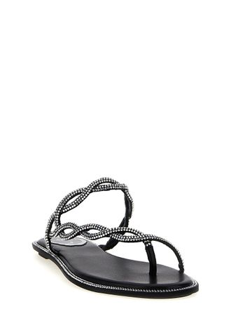 Rene Caovilla Braid Sandals - Black