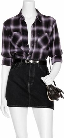 Amiri Shadow Plaid Button-Down Shirt- Lavendar