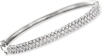Ross-Simons Diamond Bangle Bracelet in Sterling Silver