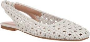 Nordstrom Arabella Woven Slingback Flat in Ivory Shell at Nordstrom Rack, Size 10