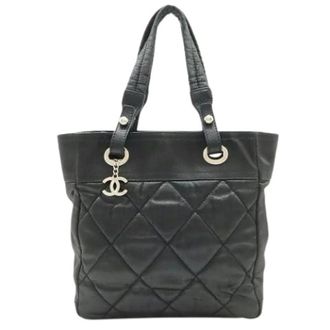 Chanel Pre-owned Tote Bags, female, Black, Size: ONE SIZE Pre-owned Paris Biarritz Shoulder Tote Bag