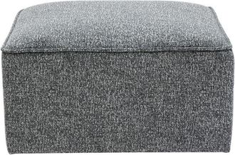 Miliboo Puf Reposapi&eacute;s De Tela Gris Oscuro Jaspeado Kerry