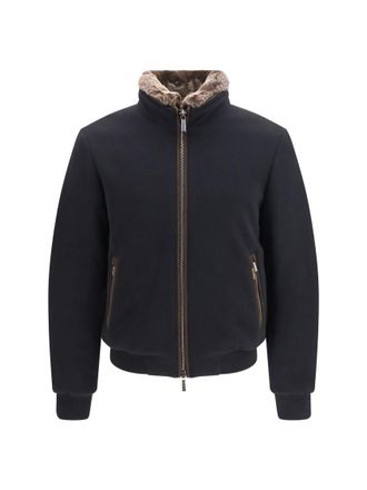Moorer Black Regular Bomber Jacket