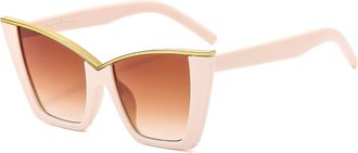 Generic Large Frame Outdoor Men Sunglasses Vacation Commuter Women Party Sun Glasses(Beige)