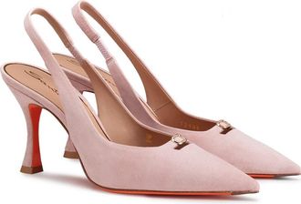 Santoni Suede High-Heel Slingback in Pink at Nordstrom, Size 10.5