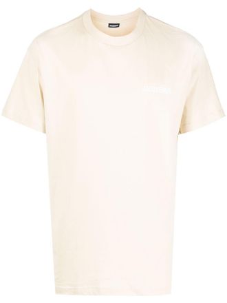 Jacquemus logo-print crew neck T-shirt - men - Organic Cotton - M - Neutrals