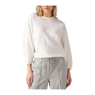 Minus Elegant Ecru Sweatshirt voor Vrouwen - Dames - Ronde hals truien - Wit - 2XL - Truien & Vesten