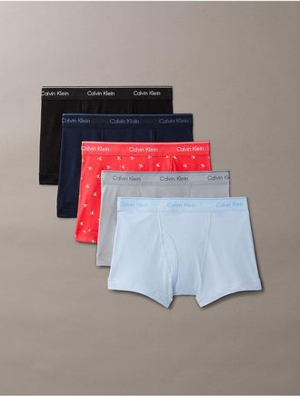 Calvin Klein Mens Cotton Classics 5-Pack Trunk - Multi - XL