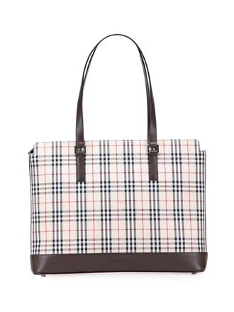 Burberry 2000-2017 House Check Canvas tote bag - women - Canvas/Calf Leather - One Size - Brown
