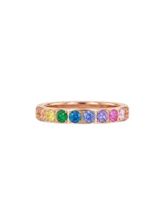 Qudo Womens Spacer Eternity Ring In Rosegold Multi Color