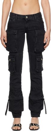 デニム・ジーパン THE ATTICO Women Denim Pants 36827130 WCP113 D066 100 Black The Attico layered-waist Jeans | Black | FARFETCH JO