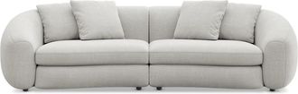 Castlery Fable Sofa Customized, Performance Fleece, Medium Grey, Ultra Deep Seats, Spill Resistant, Castlery