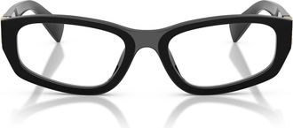 Miu Miu 0mu 04yv Glossy Black Acetate Rectangular Eyeglasses