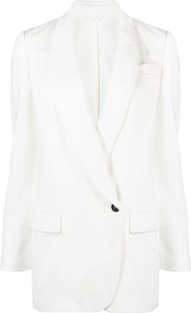 Brunello Cucinelli peak-lapels blazer - women - Polyamide/Spandex/Elastane/Cotton/Acetate/Silk - 44 - Neutrals