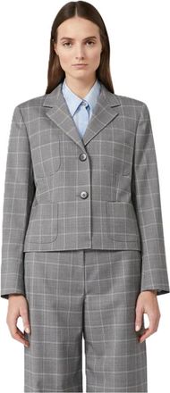 Max Mara Jassen, Dames, Grijs, S, Wol, Korte Jas