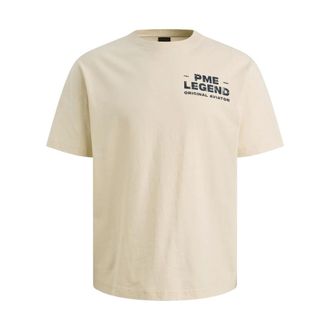 PME Legend T-shirt met korte mouwen en ronde hals- zwaar open-end katoen - Heren - Tops - Beige - Maat: XL Katoen