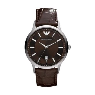 Emporio Armani Accessoires, Heren, Grijs, ONE Size, Leer, Renato Horloge