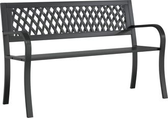 vidaXL Banco De Jard&iacute;n Acero Negro 120 Cm Vidaxl
