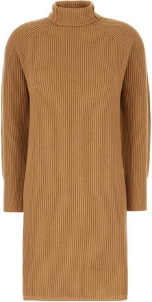 Max Mara Ebridi Knit Dress - Dames - Kleedjes - Bruin - L - Kasjmier - Kleedjes