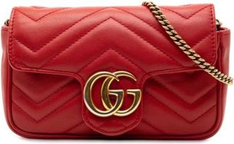 Gucci Pre-owned Cross Body Bags, female, Red, Size: ONE SIZE Pre-owned Vintage Leather Crossbody Bag