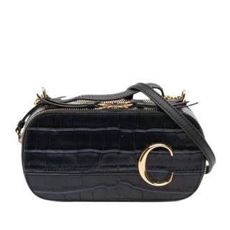 Chlo&eacute; Pre-owned Croc Embossed Satchel - - Pre-owned - Donna - Nero - ONE SIZE