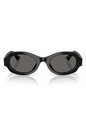 A|X Armani Exchange 49mm Irregular Oval Sunglasses in Black /Grey at Nordstrom