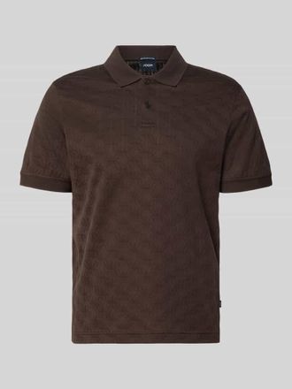 Joop Modern Fit Poloshirt mit Strukturmuster Modell Roberto in Schoko, Gr&ouml;&szlig;e XXXL