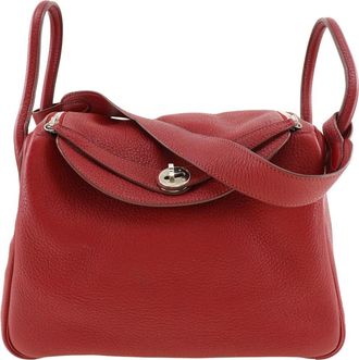 Hermès Lindy Red Leather Shoulder Bag (Pre-Owned)