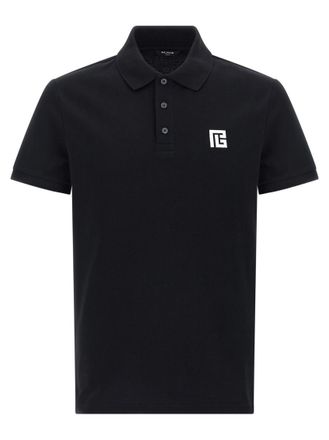 Balmain Black Embroidery Polo Shirt