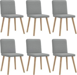 vidaXL Vidaxl - Sillas De Comedor 6 Unidades De Tela Gris Claro