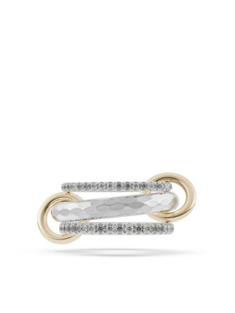 Spinelli Kilcollin 18kt yellow gold Theo Vulcan diamond ring - women - 18kt Yellow Gold/Sterling Silver/Grey Diamond - 6