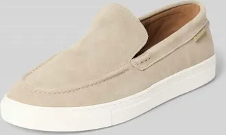 Poelman Loafer aus echtem Leder mit Logo-Detail in Sand, Gr&ouml;&szlig;e 40