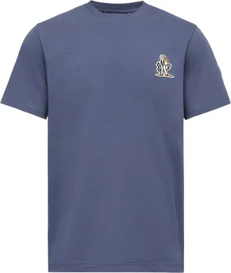 Moncler Moncler Logo Cotton T-shirt, Men, Blue, Size: Xxl