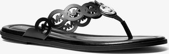 Michael Kors Janie Perforated Logo Leather Sandal