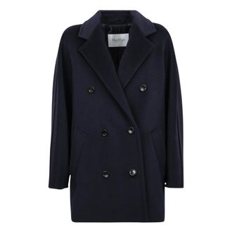 Max Mara Jassen, Dames, Blauw, M, Wol, Rebus Coat